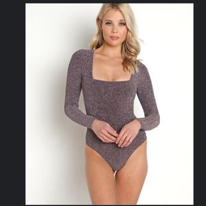 Show Me Your Mumu Unreal Shimmer Bodysuit Sz M Rainbow party outing